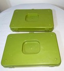 2 Vintage Wilson Wil-hold Thread Box Green Sewing Organizer Caddy Storage