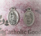 Saint St  Expedite - Pray For Us - Italian Silver Tone Oxidized 1 Inch Medal 
