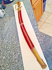 Rare Vintage India Talwar Saber Sword etching On Blade  Scabbard