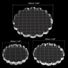 Acrylic Stamp Block 3 Pack Clear Stamping Block With Grid Lines Set Round
