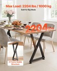 Vevor Steel Table Legs 29 1 X 18 6 In Z Shape 2204 Lbs Heavy Duty Set Of 2 Black