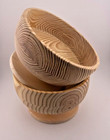Handcrafted Turned Solid Raw Pine Wood Pedestal Bowls Local Artist Signed 4 
