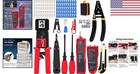 Rj45 Crimping Tool Kit - Network Wire Stripper With Connectors   Covers - Red