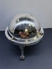 Vintage Revolving Dome  Roll Top Butter Dish    Metal Globe Container