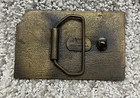Vtg Santa Fe Topeka Shops Belt Buckle First In Safety Railroad Memorabilia 70s