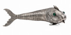 Large Antique Spanish  915 Silver Articulated Fish Emerald Eyes