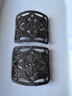 Pair Antique Victorian Cut Steel Shoe Buckles Clips