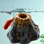 Aquarium Volcano Bubbler Ornament Fish Tank Decoration Air Stone Pump Connector