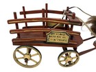 Rare St Claus Handmade Primitive Folk Art Santa Christmas Wagon   Horse  Signed