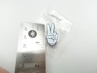 Hand Giving Peace Sign Lapel Hat Pin 1  White Glove Enamel Metal Badge Gesture