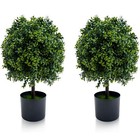 2pcs 20  Artificial Topiary Trees Fake Trees Uv Indoor outdoor Home Decor