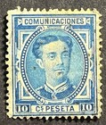 Travelstamps  1876 Spain Stamp Sc  223 - King Alfonso Xii Communications Used