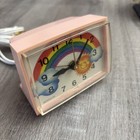 Westclox Dialite In Usa Youth Time Electric Pink Alarm Clock Vtg 70s Rainbow Sun