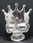 Wk27129 Very Cool Vintage 1990s     skull W  Crown     Mens Fashion Belt Buckle