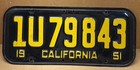 Rare 1951 Pair Yom Dmv Clear    California 1u 79843   License Plate - Vintage