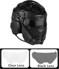 Tactical Airsoft Helmet W paintball Full Face Mask W headset Goggles Anti-fog F