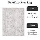 Gray Area Rug 8x10 Machine Washable Large Vintage Living Room Distressed Non Sli