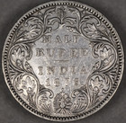 1876 British India Silver 1 2 Rupee