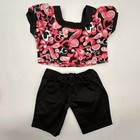 Build A Bear Rare Pink Black Heart Satin Top Shirt Pants Teddy Clothes Set Read