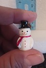2 Pc Set Doll House Miniature Snowman And Evergreen Tree With Snow Accent