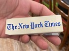Vintage The New York Times Nyt Newspaper Advertising Metal Clip Blue Lettering