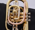 Professional Newest Marching Mellophone Golden Horn F Key Monel Valves W case