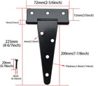 4pcs 8  Heavy Duty T-strap Hinges Rustproof Gate Barn Shed Door Hinge
