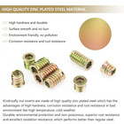 5 16-18 X 25mm Threaded Inserts For Wood With Hex Wrench Zinc Steel 26pcs