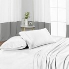 Noble Egyptian Cotton Deep Pocket Bedding Sheets Select Size White Stripes