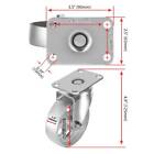 4 All Steel Swivel Plate Caster Wheels Heavy Duty Gray 4  Metal