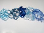 100  Pure Silk Embroidery Ribbon 7mm 5 Blues Solid Colors  1 Yard Each