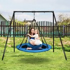 440lbs Metal Playground Swing Set Kids Swing Set Heavy Duty A-frame Saucer Swing