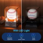 Baseball Display Case With Led Light  Acrylic For 2pcs  Black 