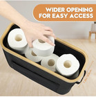 Toilet Paper Storage Basket With Lid Bamboo Holder Stand Organizer For Bathroom