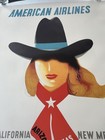 American Airlines 1948 Original Vintage Poster  kauffer Rare 