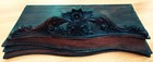 Vtg Carved Victorian Pediment With 3 Shslves  Mahogany  24 X 11 5 Inch  Salvage