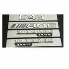 Chrome Trunk Fender Emblems Badges For Mercedes Benz W205 C43 Amg Biturbo 4matic