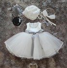 White Princess Christening Baby Girls Dress Bridesmaid Wedding Party Kids Clothe