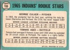 1965 -george Culver- Topps Autograph signed auto Rookie Baseball Card  166