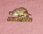 Vintage Gold Tone Hog Arkansas Razorbacks Hogs Lapel Pin