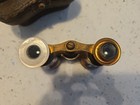 Antique French Style Brass Mother Of Pearl   Enamel Opera Glasses