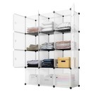 Clothes Rack Closet Organizer Cabinet 12 Cube Shelving Heavy Duty With Doors