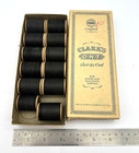12 Spools Vintage Clark s Thread Co  Black O n t  Six Cord In Box 40   60 Cotton