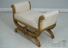 F65873  French Louis Xiv Gold Finish Carved Bench