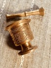 Antique Vintage Heavy Solid Brass Apothecary Mortar And Pestle Set