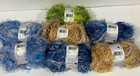 Mixed Lot Of 7 Red Heart Foxy Skeins Yarn Bluesy Indigo Sandy Grass