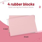 Uplama 4 Pack Rubber Carving Blocks 4x6 Inch With Lino 6x4 Inches  Pink 