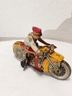 Vintage Marx Toys Tin Litho Wind Up Police Motorcycle  Work   Sold As Pictured 