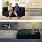 Folding Futon Sofa Bed Modern Convertible Fold Out Chenille Sofa Couch Black
