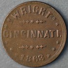 Civil War Store Card  Cincinnati  Oh-165-gr-1a Wright 1863